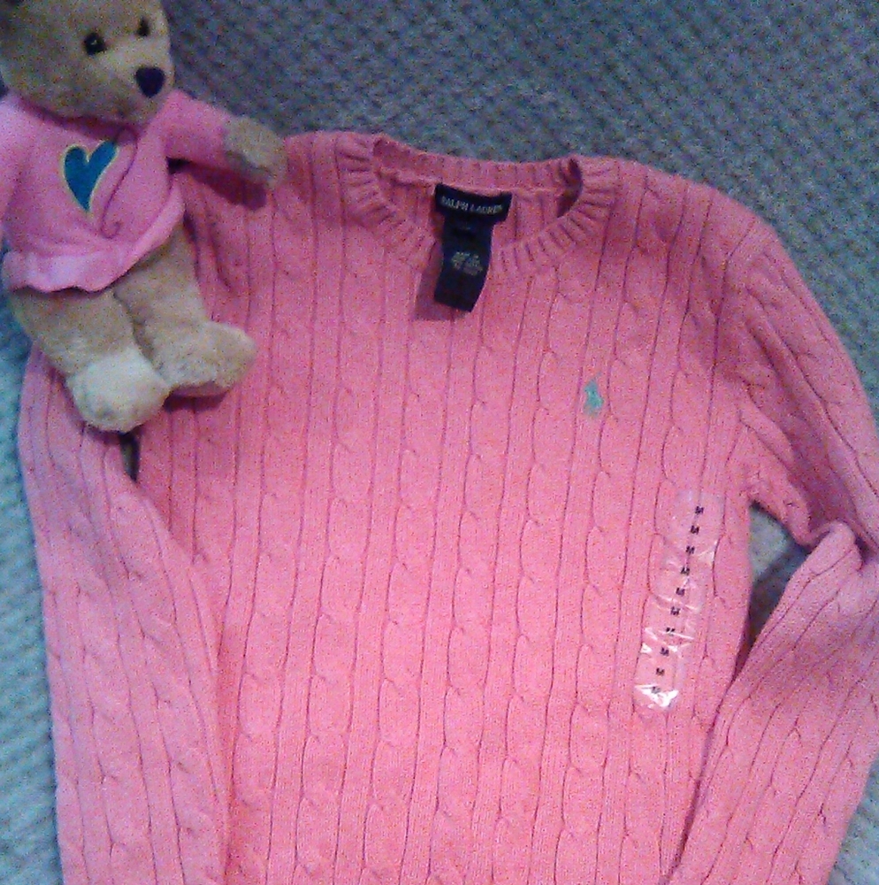 Polo girls Ralph Lauren knitted sweater pink Medium
